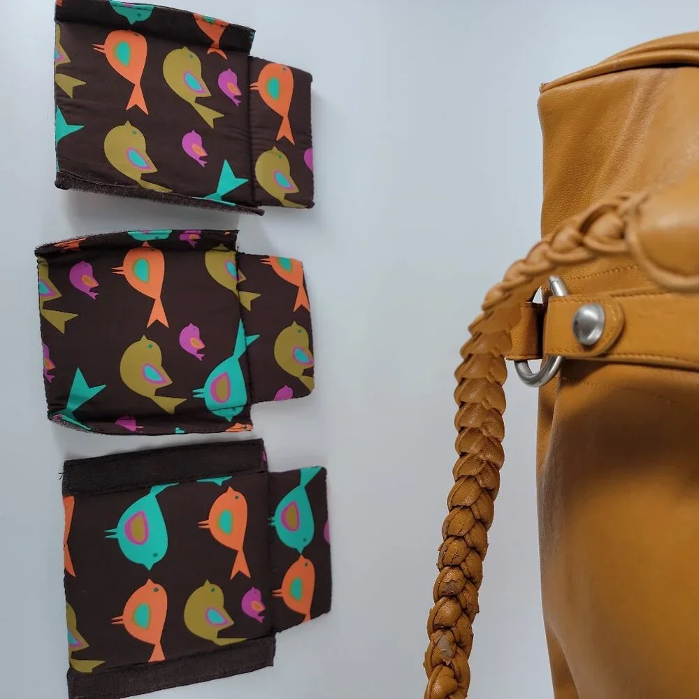 Cheeky Lime Mustard Leather Camera Bag | Braided Handles | Adjustable Dividers - Picture 6 of 12